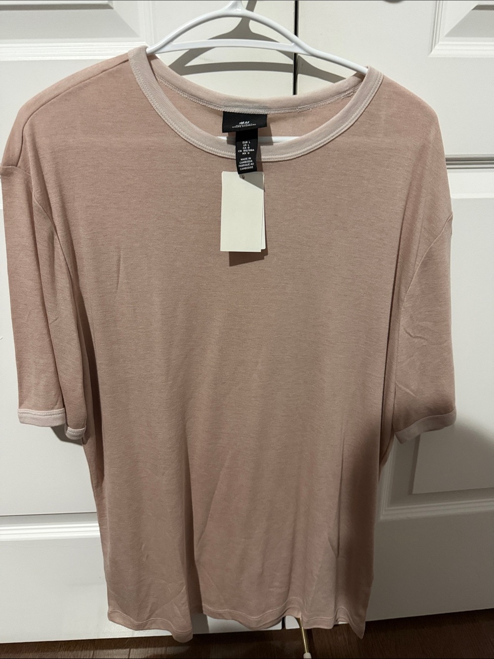 H&M Women’s Dusty Rose Short Sleeve Crewneck Tee - Picture 1 of 1